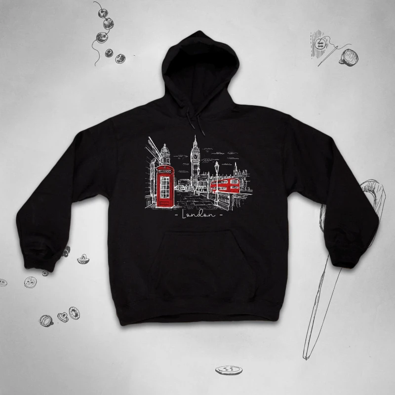 

London Hoodie Trendy Graphic Design England The United Kingdom of Great Britain The UK London City Unisex Sweatshirt