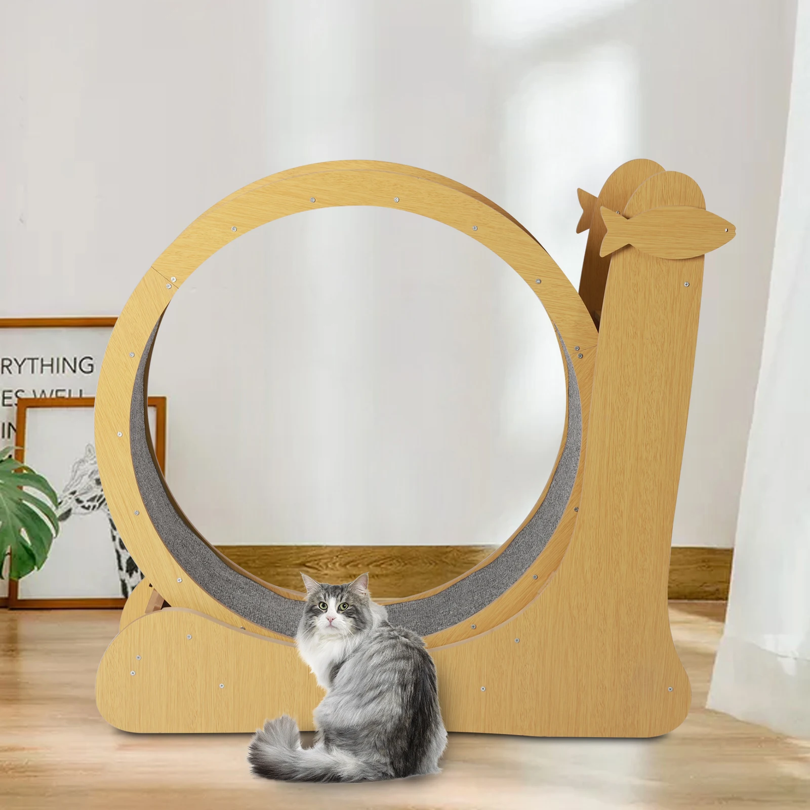 

Cat Sports Wheel Large Wooden Cat Treadmill Running Wheel Cat Toy 110 * 34 * 102cm