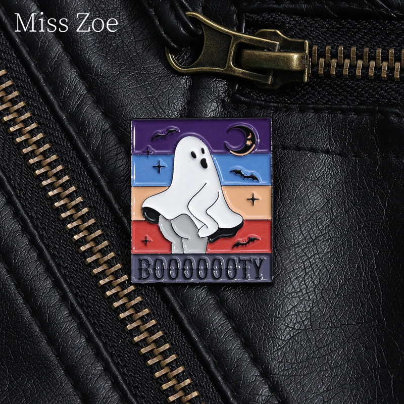 Bat Ghost Gothic Enamel Pin Funny Sexy Upturned Buttocks Cute Ghost Brooches Lapel Backpack Badge Halloween Jewelry Gift For Kid