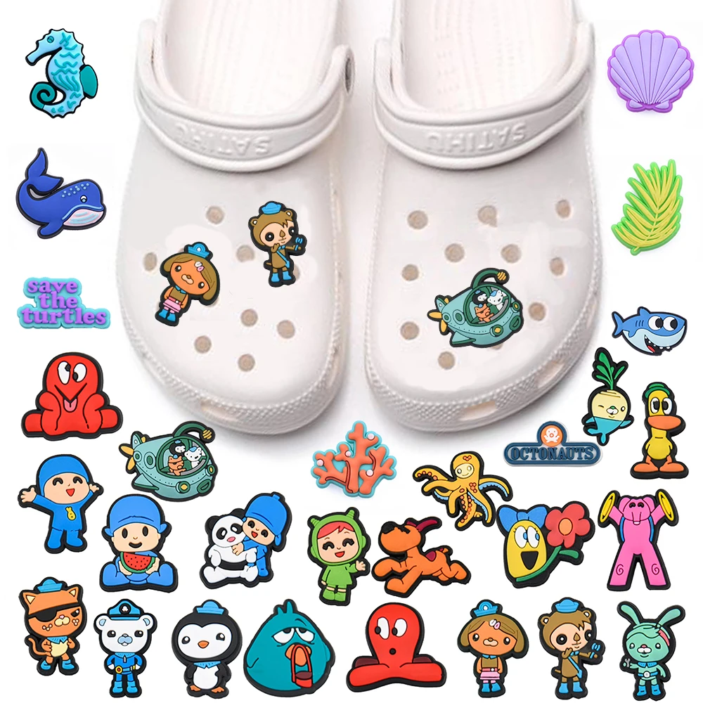 11-25pcs The Octonauts Cartoon Shoe Charms For Clogs Ghost Shoe Decoration Premium Quality Popular Shoe Accessories Great Gift