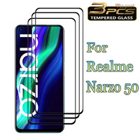 3Pcs Screen Protector For Realme Narzo 50 Tempered Glass 9H Anti-Scratch Clearly Front Glass film
