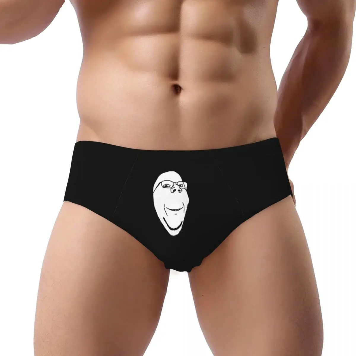 

Smiling Wholesome Wojak Soyjak Men Triangle Panties Comfortable Boxer Underpants Short Underwear for Homme Man Boyfriend Gift