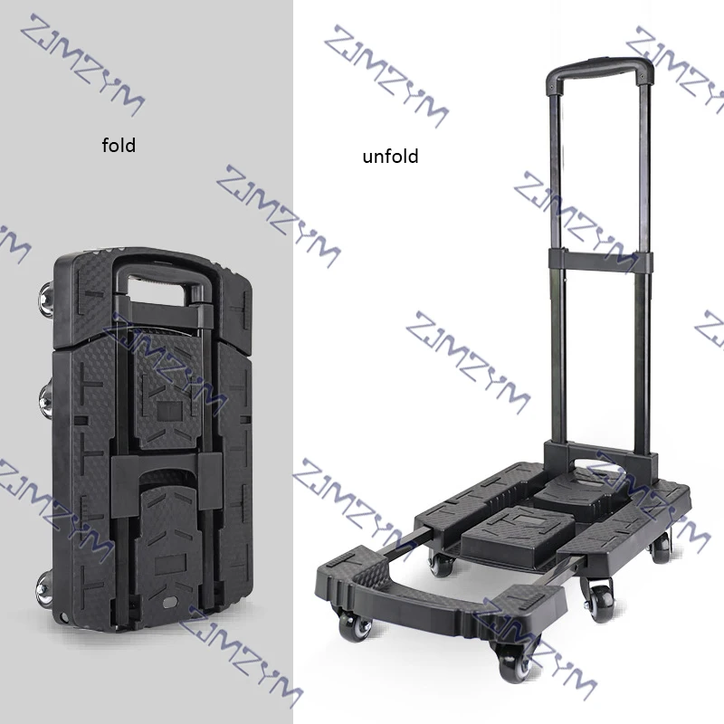 Universal Wheel Folding Cart Hand Carts Trolleys Folding Shopping Trailer, Small Portable Cart For Handling Tools