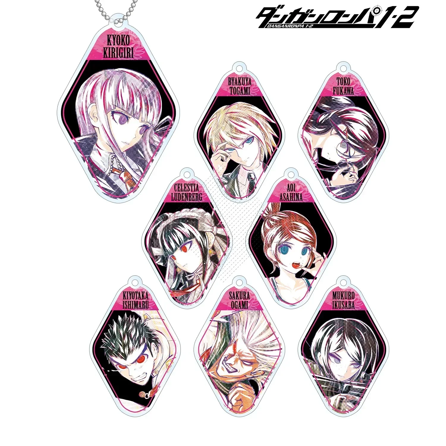 Anime Kyoko Kirigiri Byakuya Asahina Kiyotaka Sakura Ogami Keychain Doll Acrylic Keyring Pendant for Gift