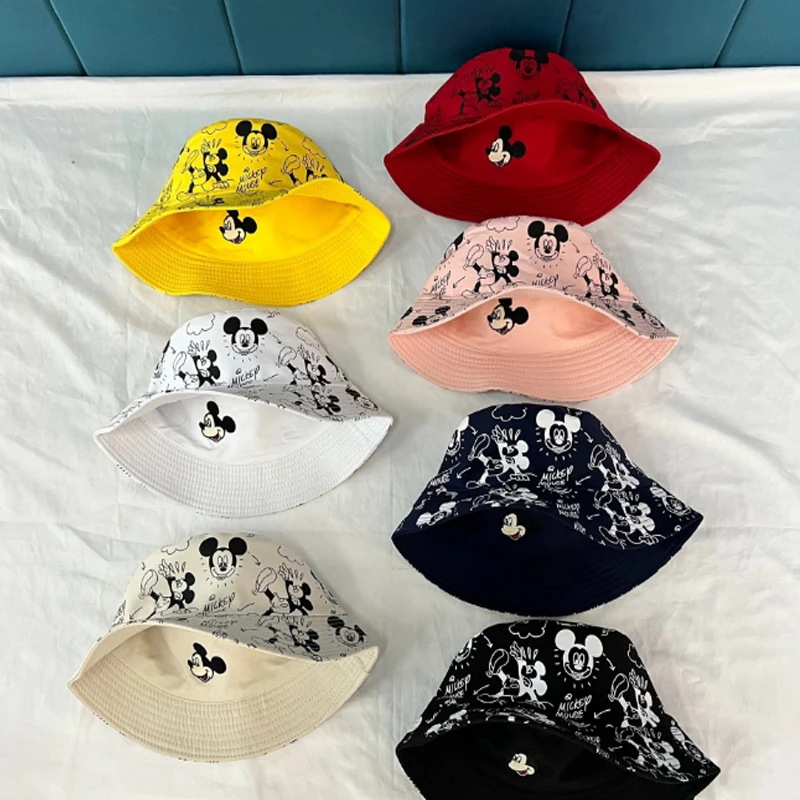 Disney Mickey Fisherman Hat Children Spring Qnd Autumn Hat Cartoon Printing Basin Mickey Hat Fashion Sun Hat Fisherman Hat