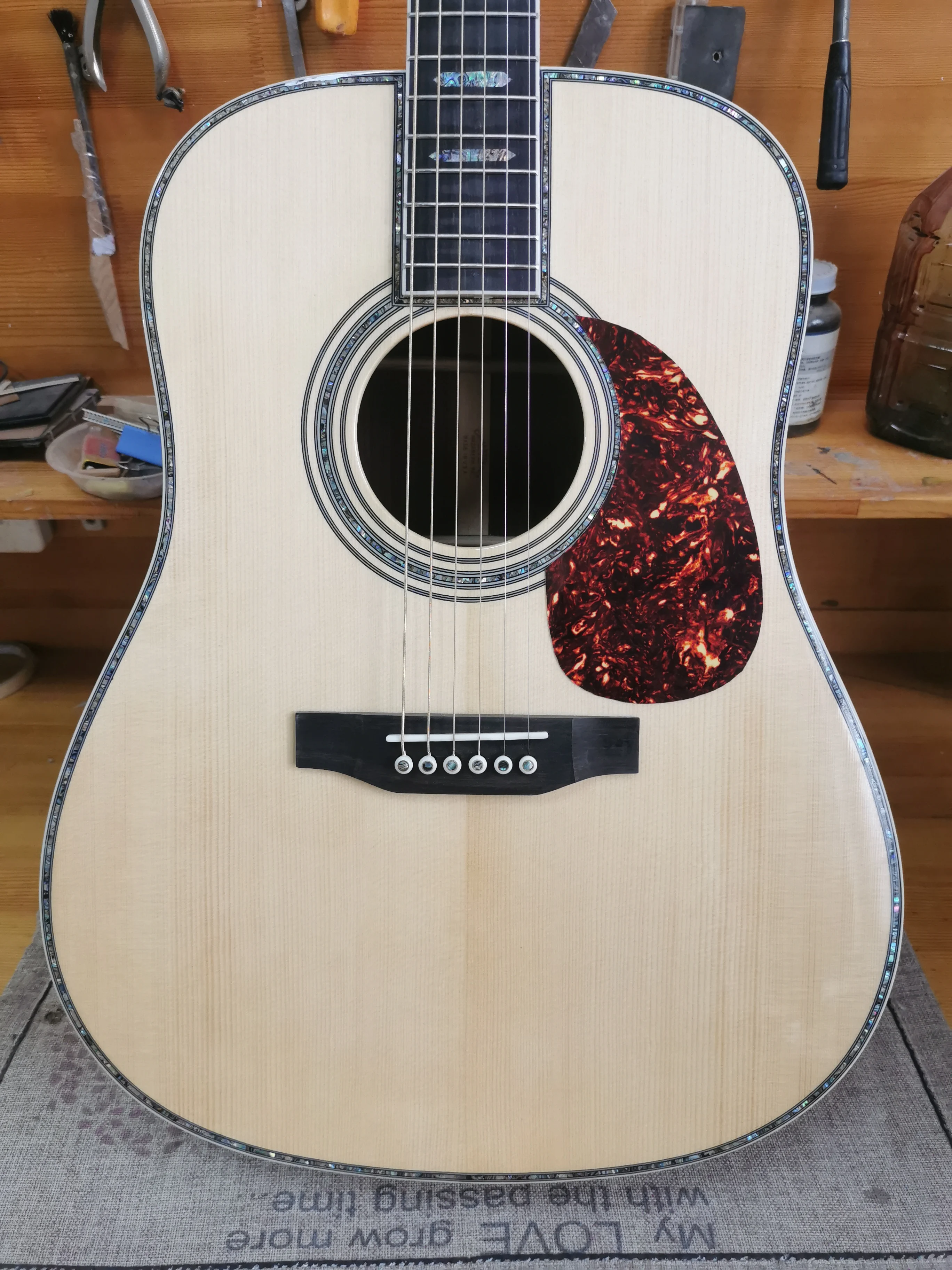 41-inch D45 mould full solid wood black finger full abalone acoustic guitar