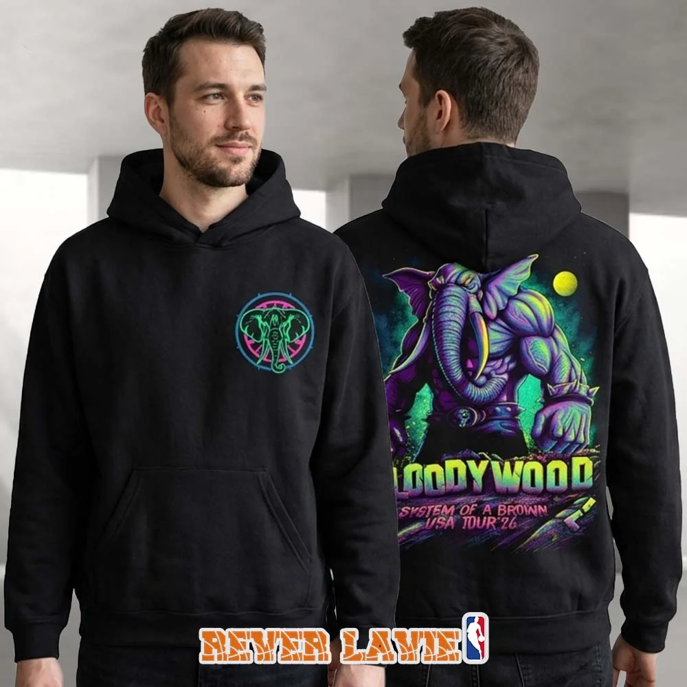 Bloodywood System of A Brown USA Tour 26 Hoodie Double Sided Print Band Graphic Hooded Sweatshirt  Heavy Metal Music Pullover