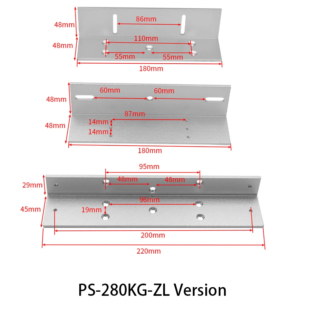 ZL Beugel Ondersteuning Voor 180kg 280kg Elektrisch Magnetisch Deurslot ZL Beugel Houder Magnetisch slot Beugel