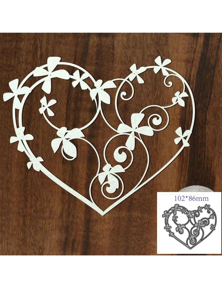 New love Wreath metal cutting die mould scrapbook decoration embossed photo album decoration card making DIY handicrafts