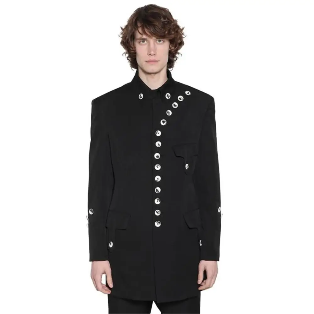 

men's S-7XL!!Casual jacket catwalk custom collar Chinese style suit