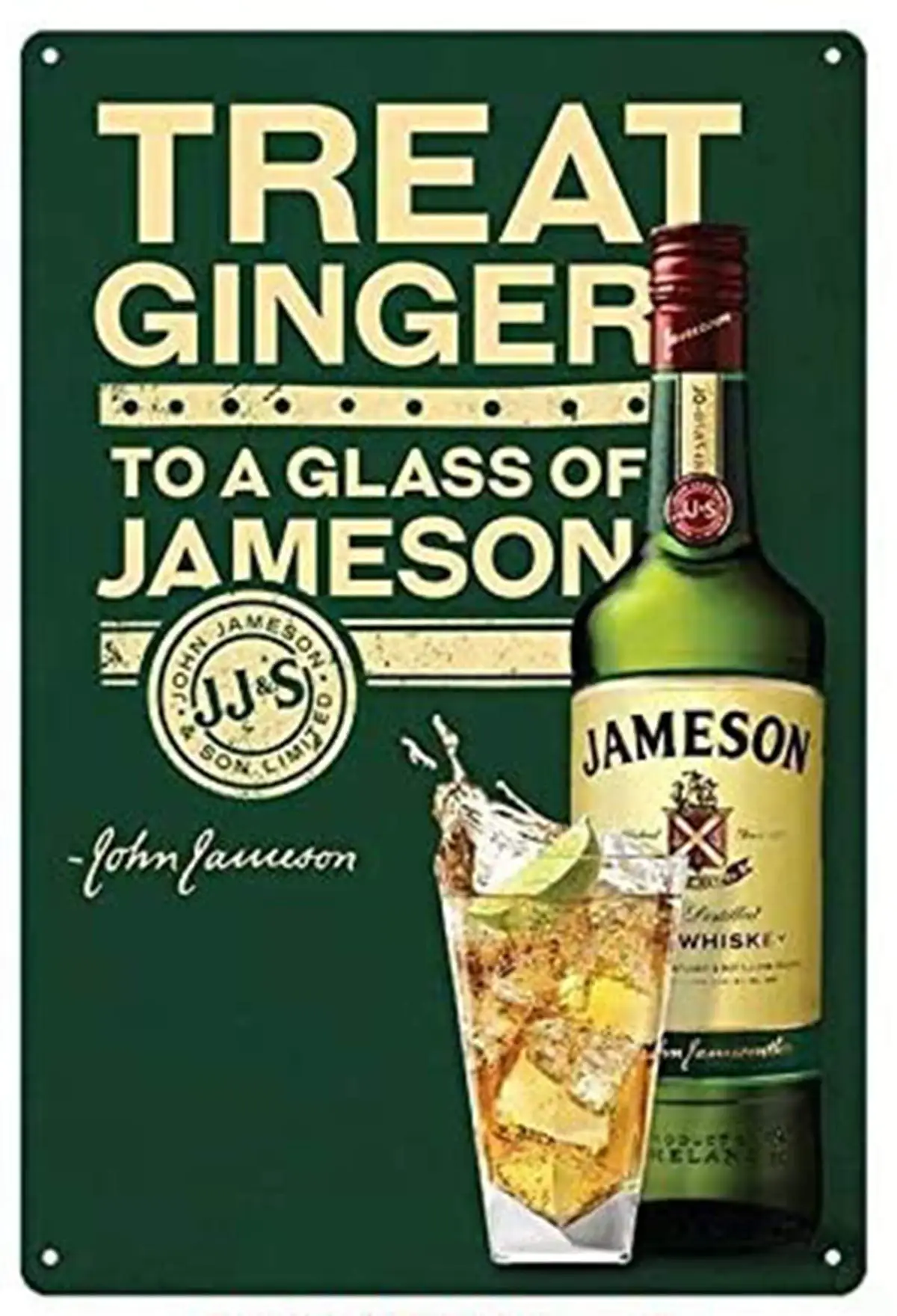 scsafsvvcv Vintage Custom Metal Signs 8 x 12 - The Great Ginger Jameson Chic Art Wall Decort Home Yard Signs Bar Hotel Cafe Pub