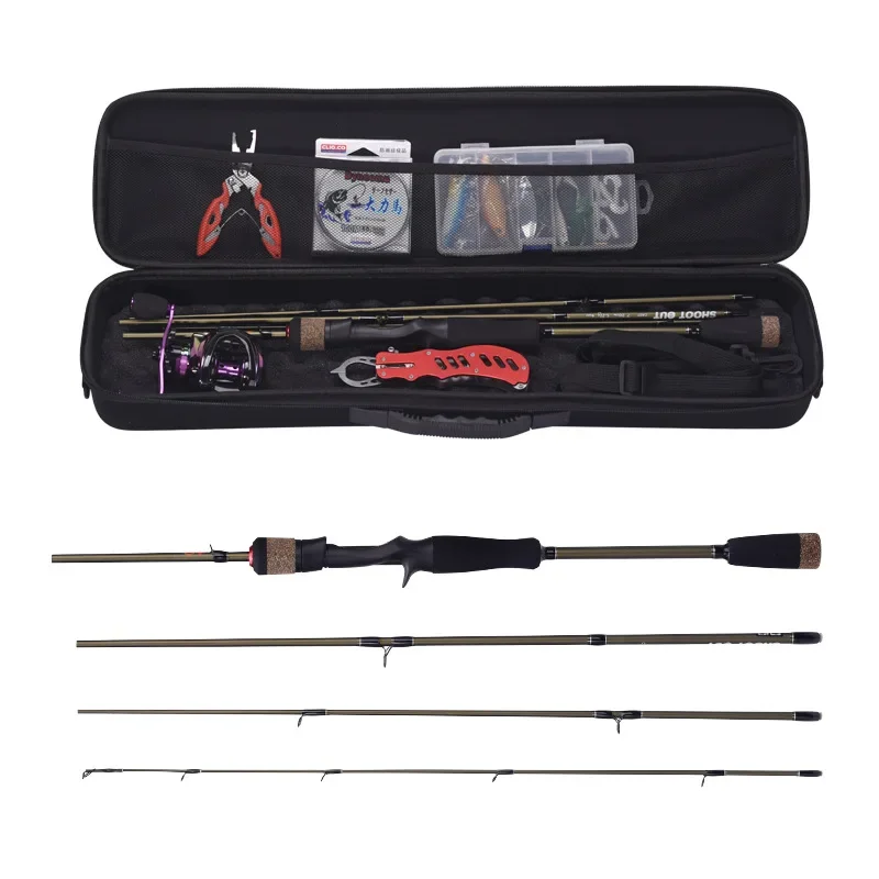 Set pesca Luya – Caña 4 secciones carrete baitcasting y mango pistola - imagen 5