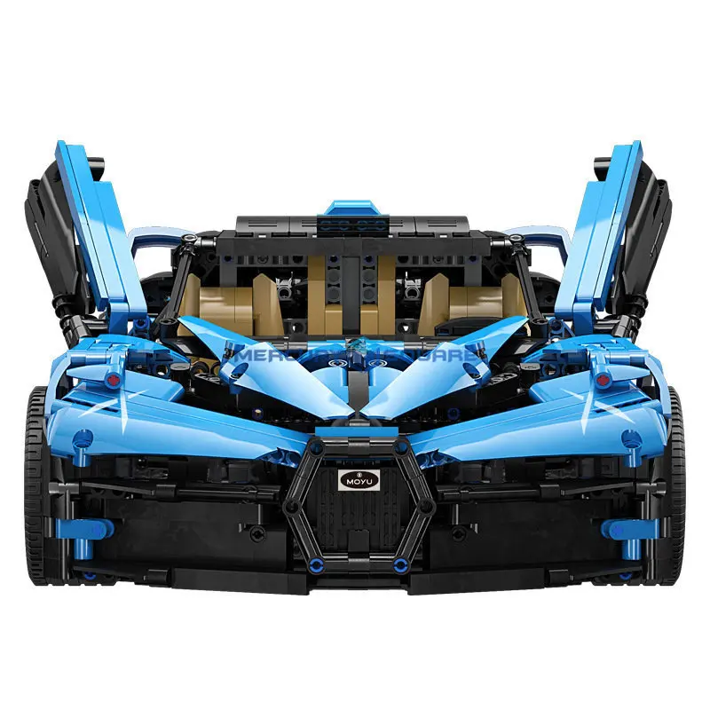 Blue 1:8 Model Fast Vehicle Super Racing Car Building Blocks MOC MY88008 Bricks Set Furious Toys for Children Boys Gift