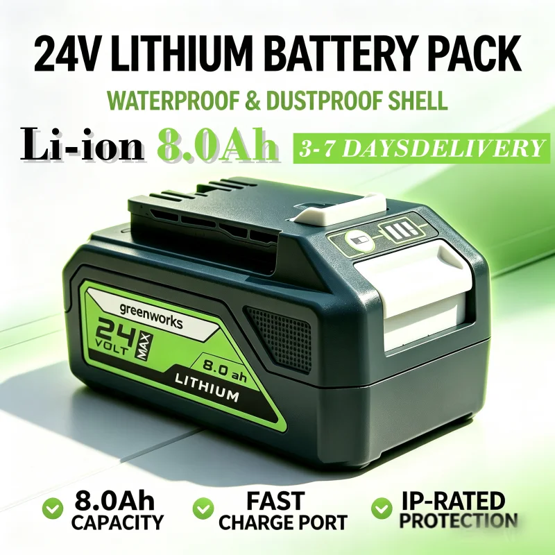 Image of Anwendbar für Greenworks Akku ART G24B2, 2938407 24V 8000mAH