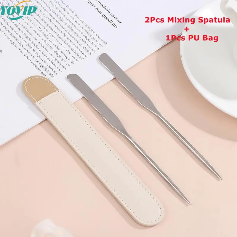 Palette de maquillage cosmétique en acier inoxydable, spatule cuillère anciers crème fond de teint mélangeur Assad outil Nail Art outils 1/2/3 pièces