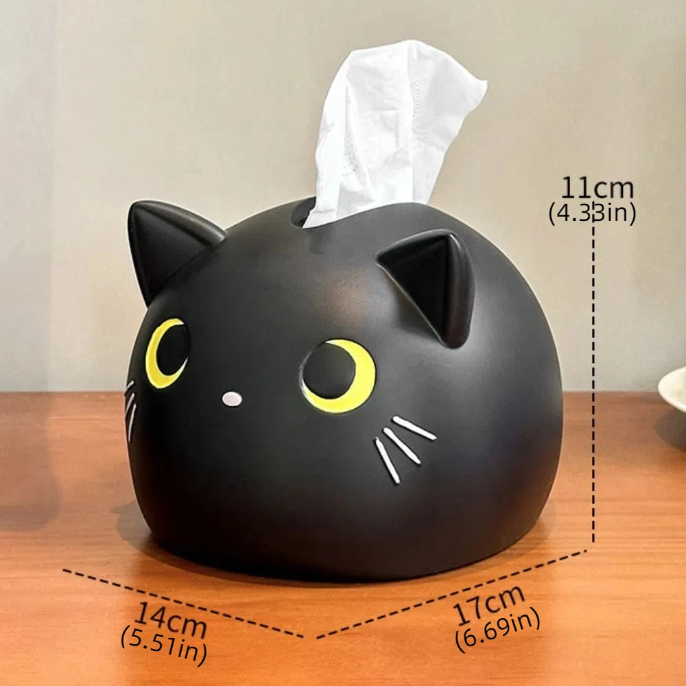 Slapen Zitten Kat Tissue Box Ornament Pop Speelgoed Figuur Model Cartoon Kat Model Speelgoed Cartoon Anime Tissue Opbergdoos