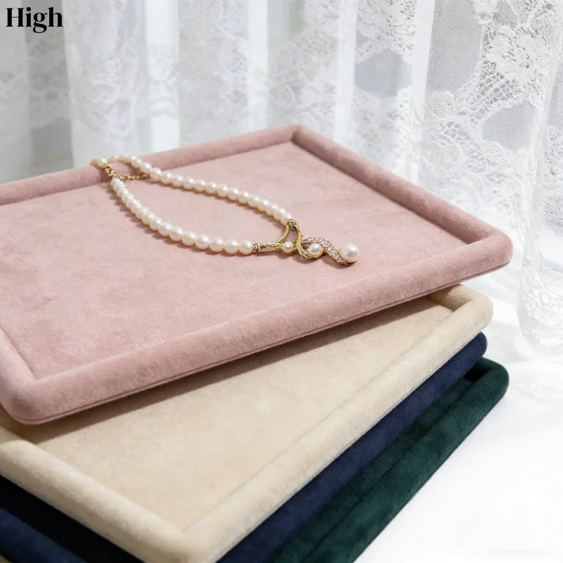 Cashmere Jewelry Display Tray Stackable Necklace Bracelet Ring Watch Drawer Showcase Jewelry Holder Dropshipping