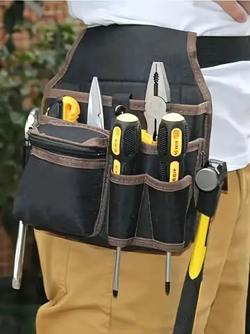 Multifunctional Tool Storage Bag Pouch Belt Hardware Electrician Toolkit Drill Waist Bag Wrench Screwdriver Tool Bags Organizer