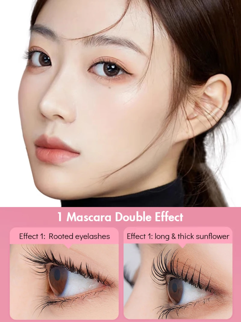 Mascara allungante mascara impermeabile a doppia testa con bilanciere senza sbavature Mascara a doppia testa