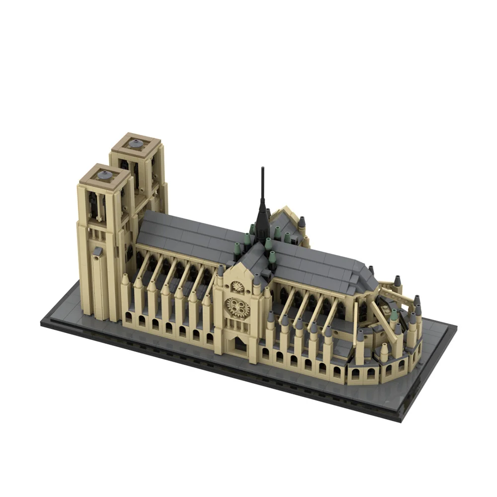 MOC Notre Dame Cattedrale Modello Building Blocks Firenze Chiesa Impero Stato Edificio Architettura Gotica Mattoni Giocattolo Regalo