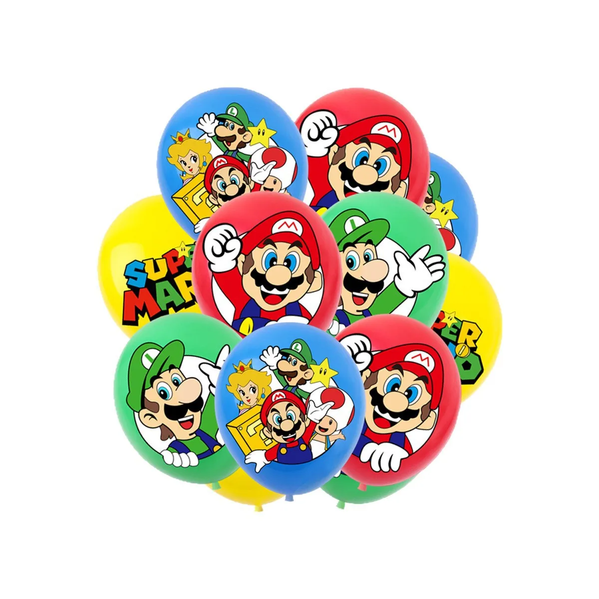 Balloon Mary Mario Cake Flag Flag Decoration Birthday Party Decoration Set Electronic Candle Stair Handrail Happy Decoration Pro - view 5