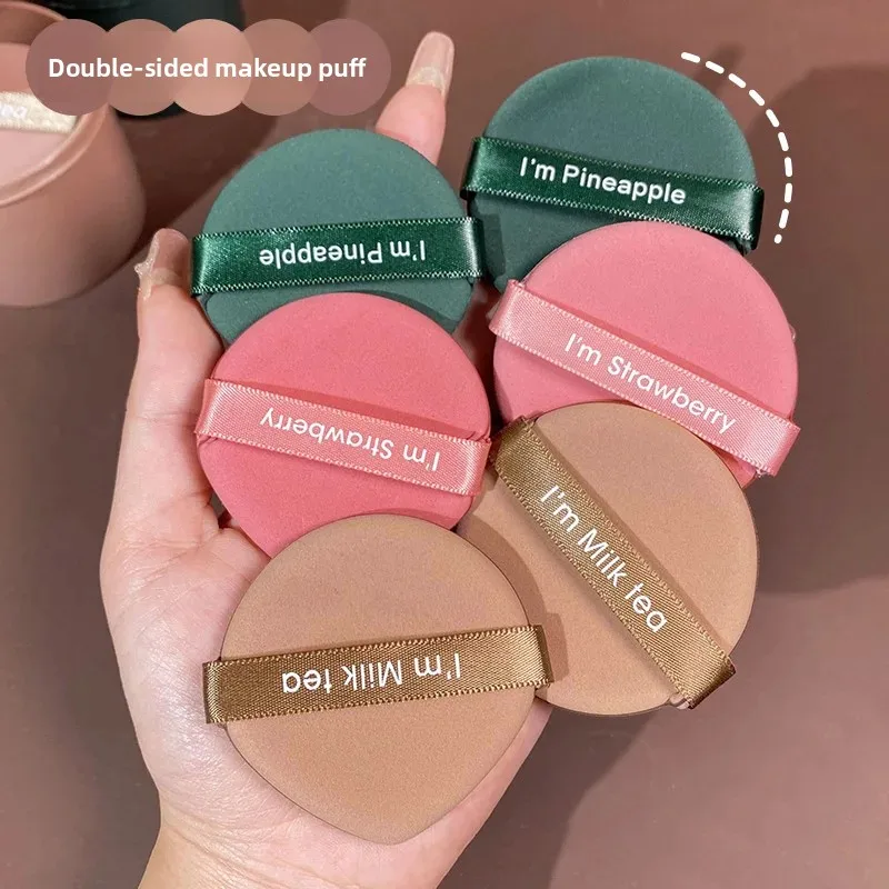 Juego de esponjas de maquillaje de 3 uds., esponja de cojín de fresa, esponjas de maquillaje de uso húmedo y seco para herramientas cosméticas de base líquida