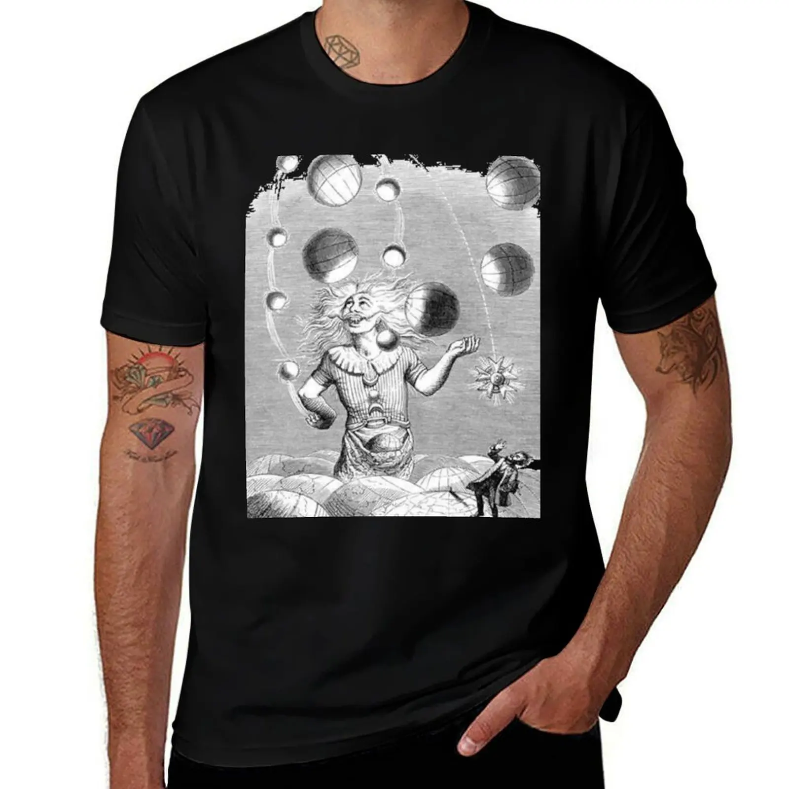 Juggling planets T-Shirt Simple Print Design T-Shirt