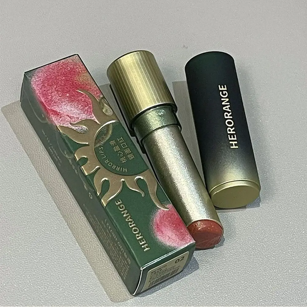 New Peach Heart Mirror Lipstick Moisturizes Hydrates Honey Lipstick Smooth Tinted Lip Balms for Women Girls