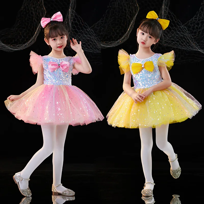 New Children's Girl Role-playing Dance Dress Costume Children's Performance Stage Dressing Set 3-piece Set