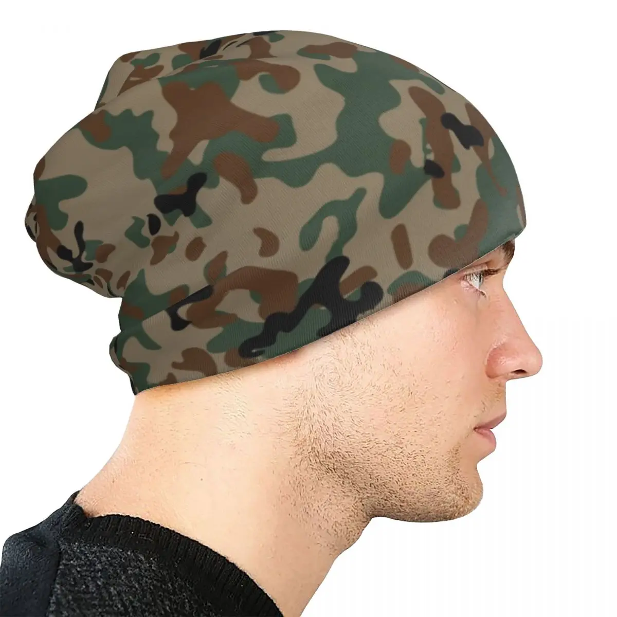 Flecktarn kamuflażowe czaszki czapka beanie Armys Militarys moro jesienna zima Unisex czapka z daszkiem ciepłe termiczne elastyczne kapelusiki