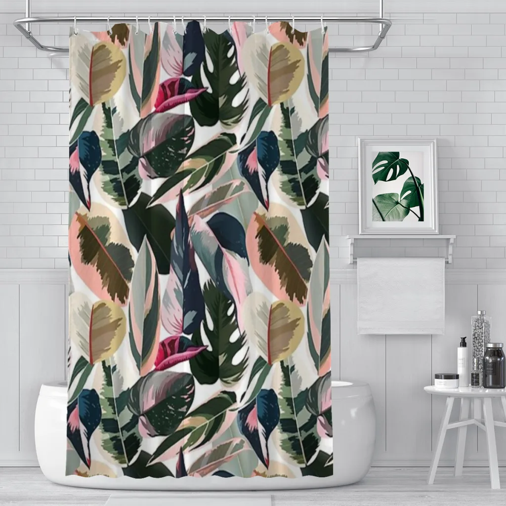 

Chic and Modern Tropical Foliage Shower Curtain Bathroom Decoration Shower Curtain Birthday Gift