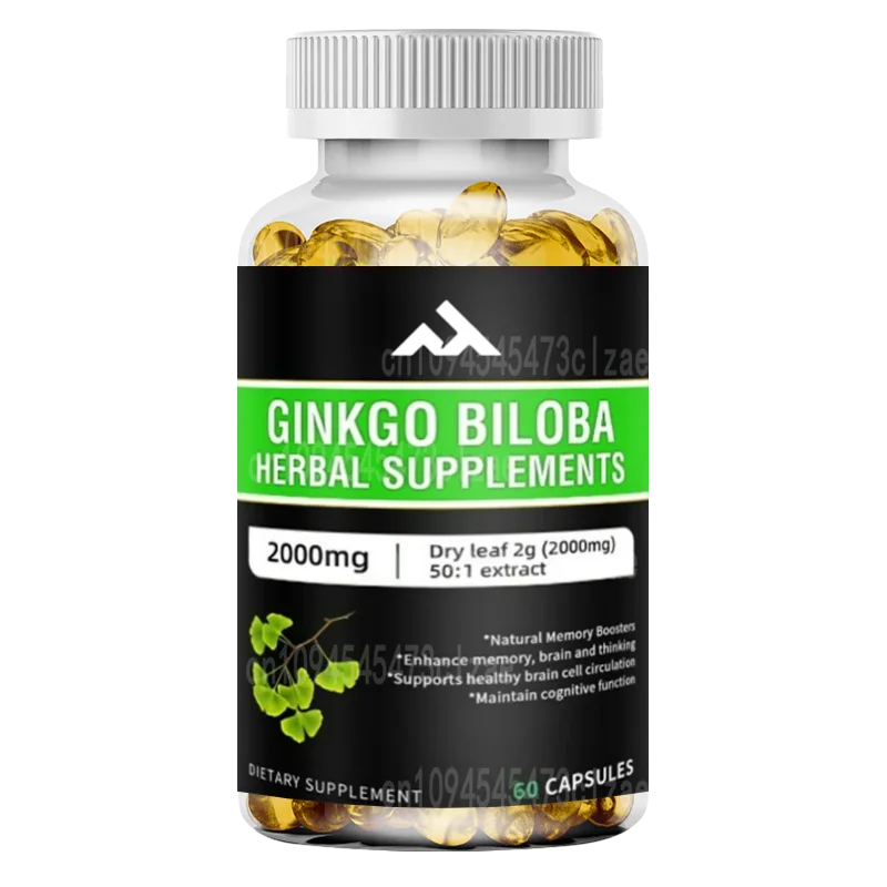 

Ginseng & Ginkgo Biloba 2000mg Capsules – Brain Booster for Memory, Focus & Cognitive Function