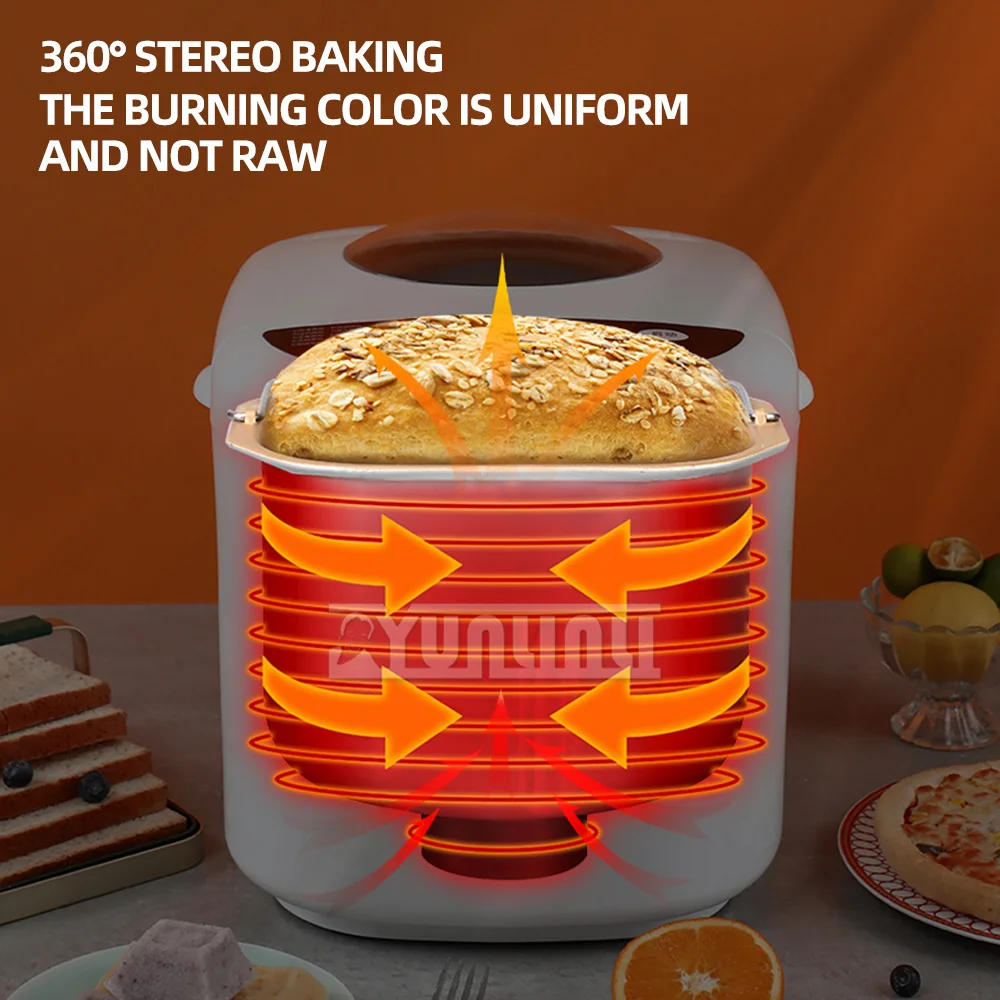 Automatic Multifunction Bread Maker Household Intelligent Dough Mixer Kitchen Cooking Appliances