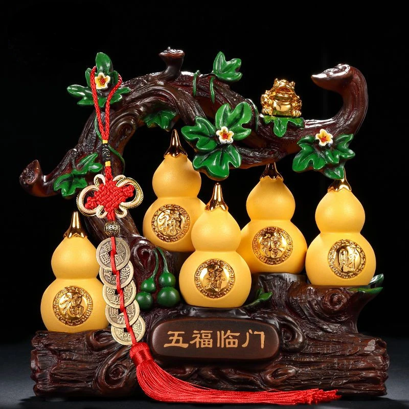 

Zhaocai Gourd Decoration Living Room Wine Cabinet Bogu Shelf Entrance Decoration Opening, Moving Home Gifts Gifts