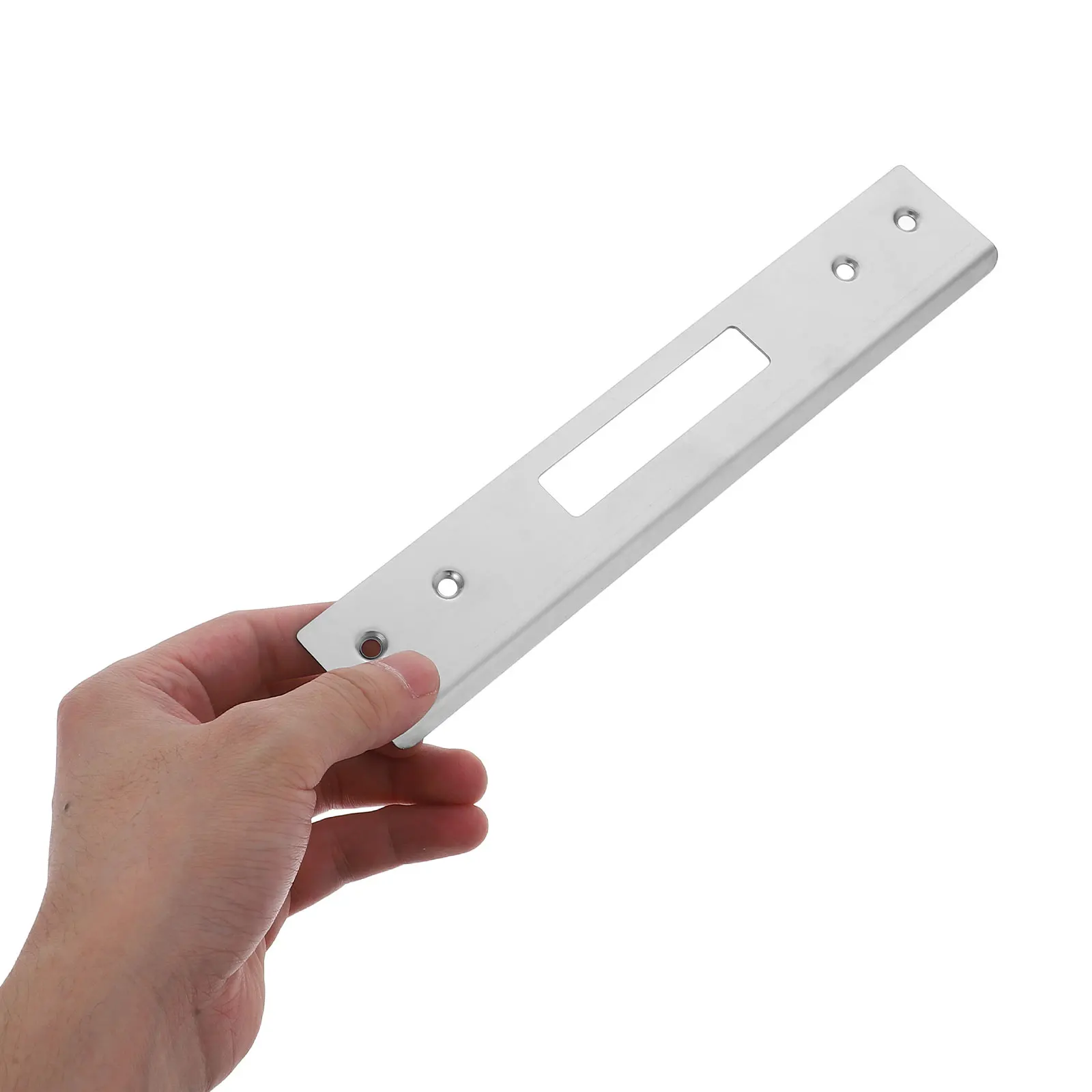 

1 Set Door Lock Guide Plate for Wooden Doors Heavy Duty Stainless Steel Strike Plate Internal External Anti Tamper Door Latch