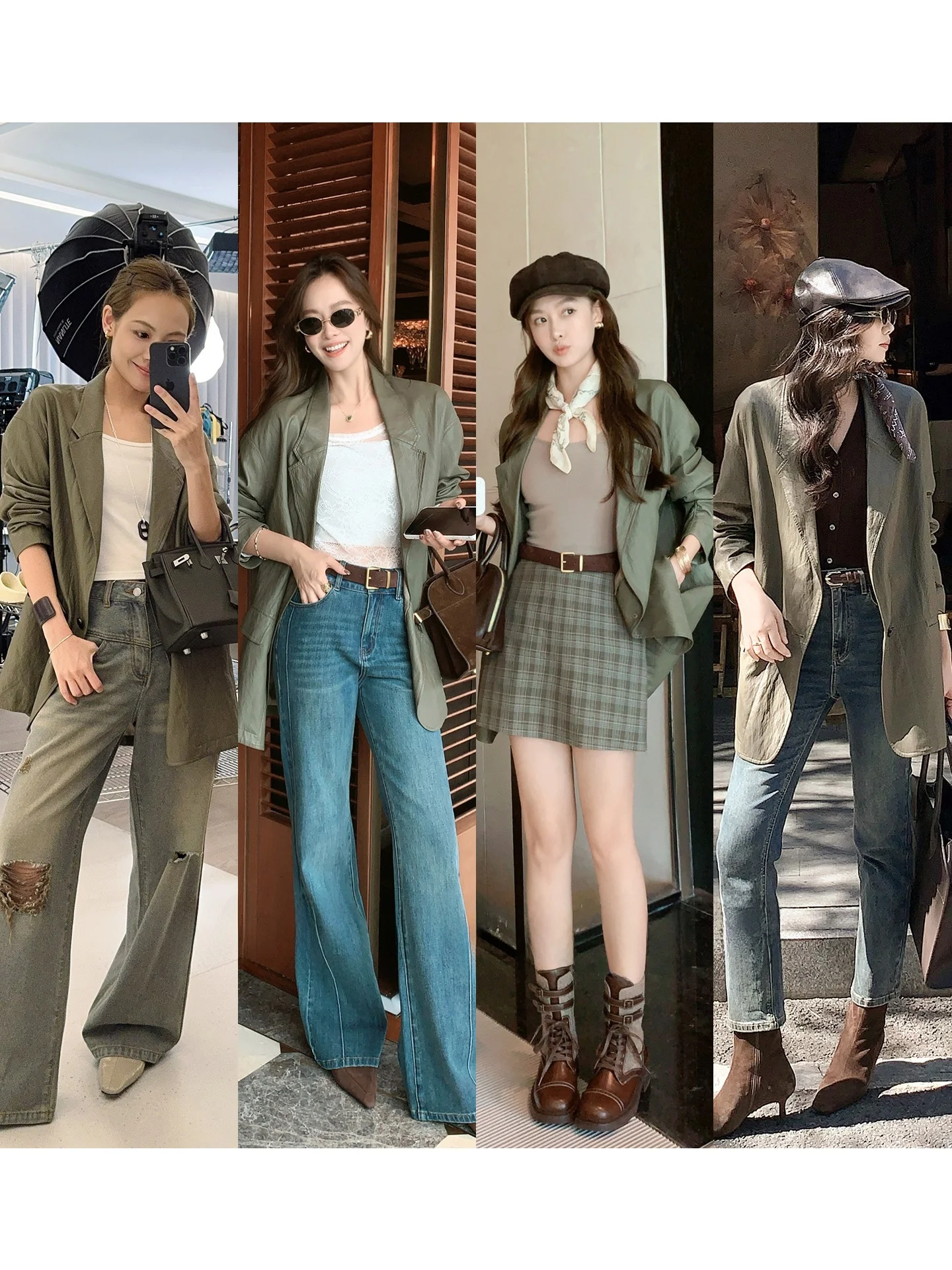 Bounce Protein Leather Jaet Metal Wire Folded Outerwear Light Experience Street Sle Loose Fit Long Sve PU Leather Coat