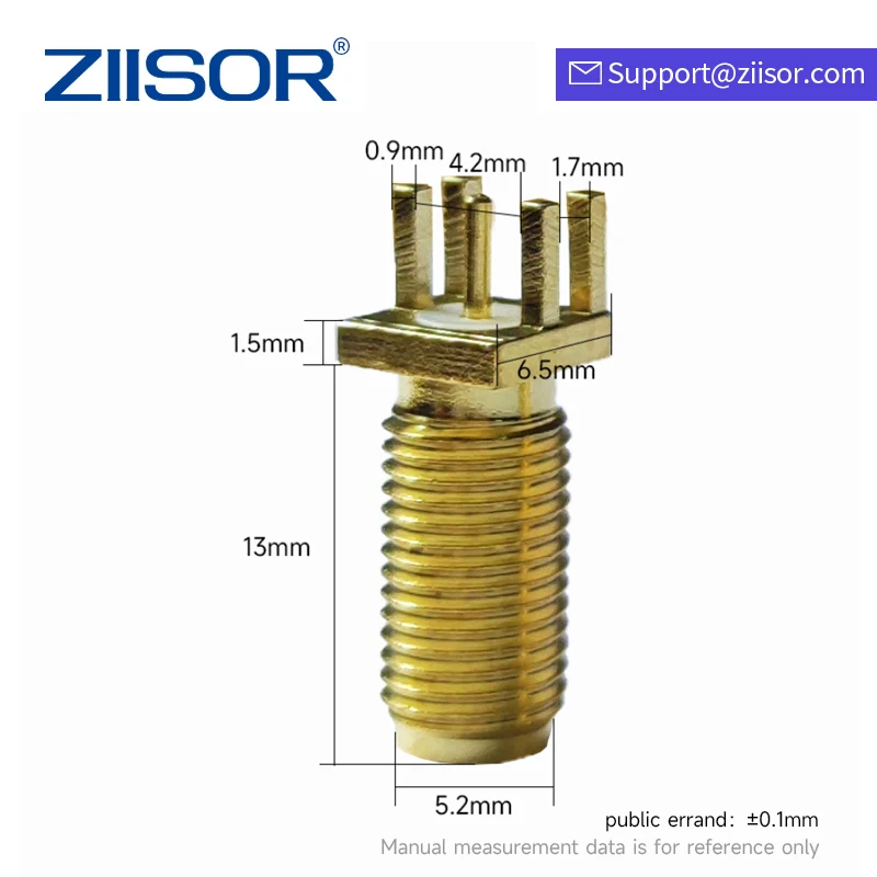 SMA-Buchse mit gerader Kante für PCB, SMA-Stecker-Adapter, RF-Kupfer-Stecker