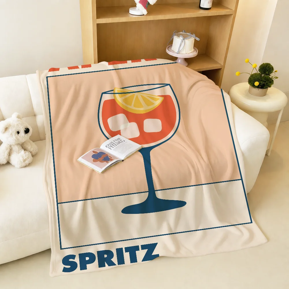 Fashion Modern Orange A-AperolS S-Spritz Warm Soft Plush Blanket For Sofa Living Room Nap Home Bedroom Travel Gift Flannel Hogar