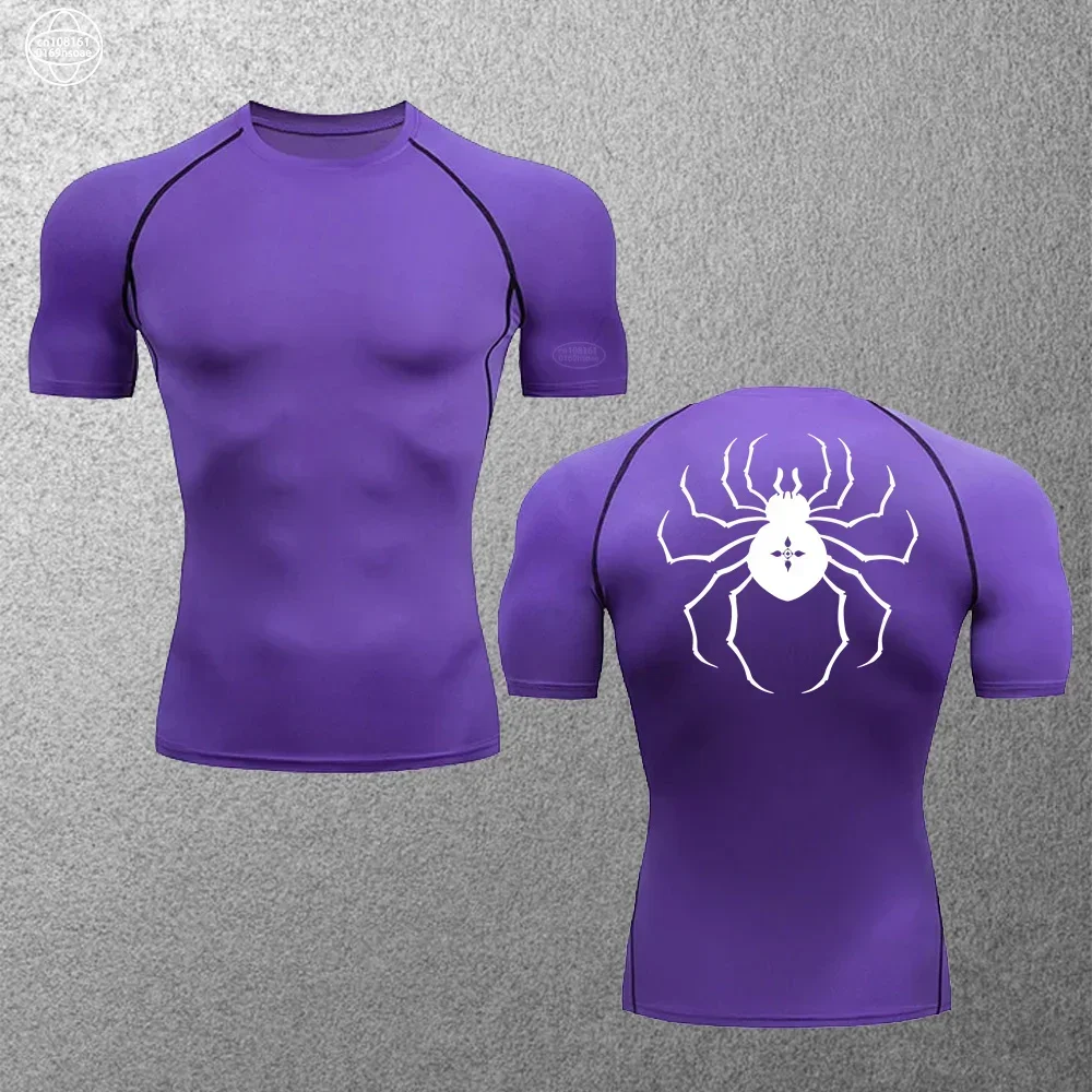 

Summer Boxing Jiu-Jitsu Sweatshirt Fitness Training Quick-Drying T-Shirt Tight Stretch Men's Sports Short Sleeve Top S-3XL