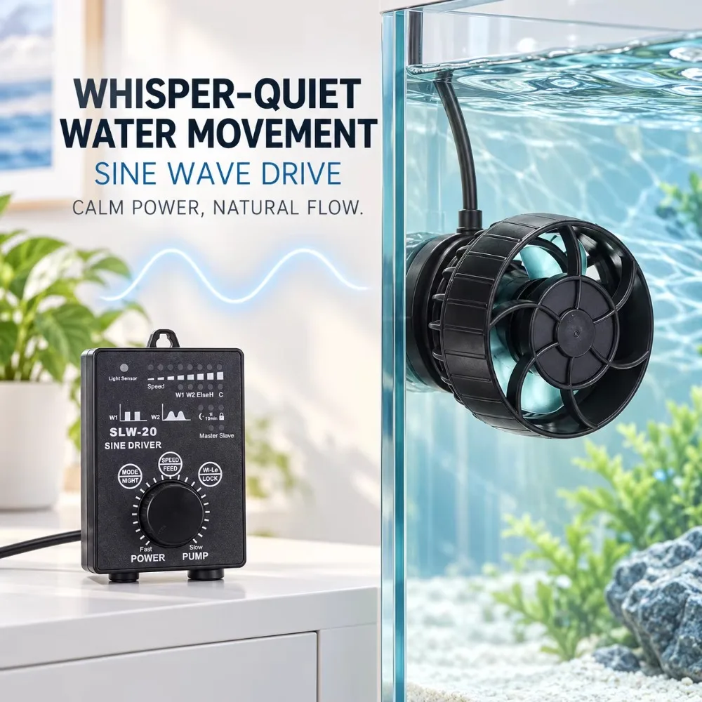 Aquarium Wave Maker Mini Pump Manual Control Sine Wave Pump Suitable for Fresh and Saltwater Fish Tanks
