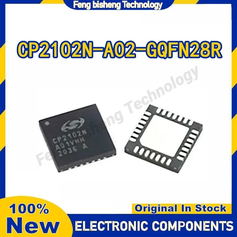 5PCS CP2102N-A02-GQFN28R CP2102 CP2102N CP2102N-A CP2102N-A02 CP2102N-A02-GQFN28 IC USB a UART BRIDGE QFN-28 en stock