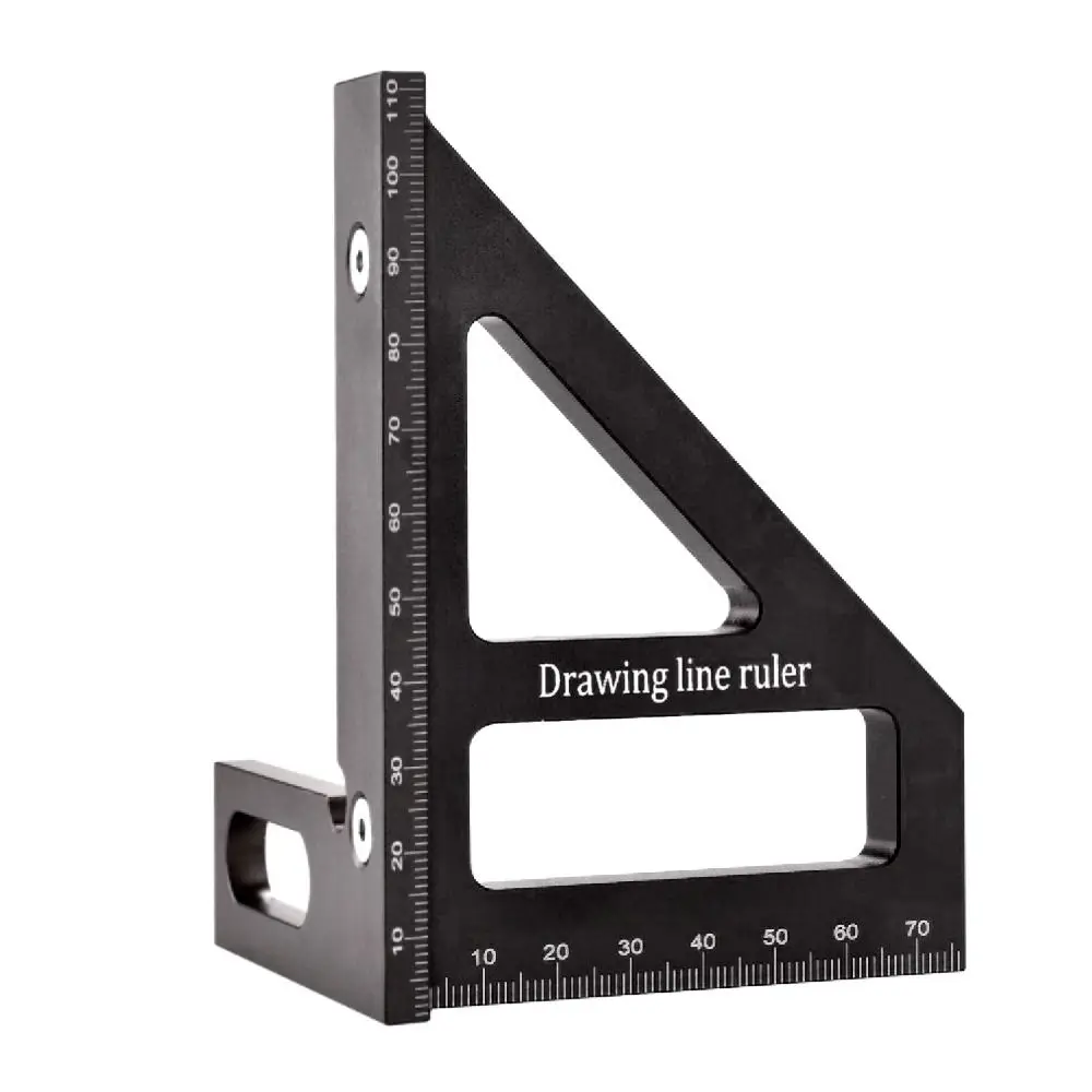 

3D Multi Angle Woodworking Square Protractor 45/90 Degree High Precision Miter Triangle Ruler Detachable Aluminum Alloy