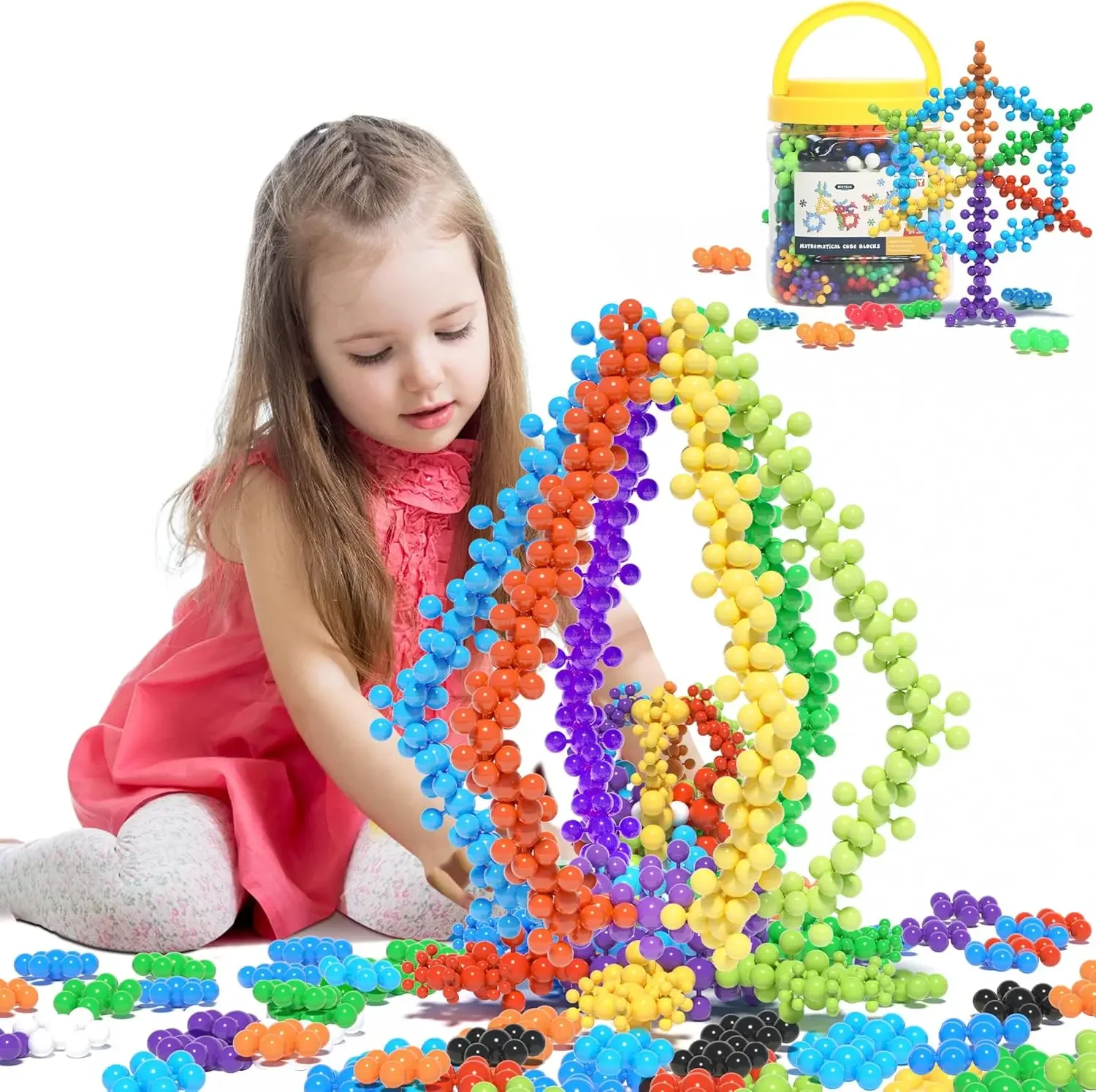 

Building Blocks Toy for Kids,300Pcs Interlocking Solid Plastic Educational Discs Toy,Classroom Must Haves Creativity Presch