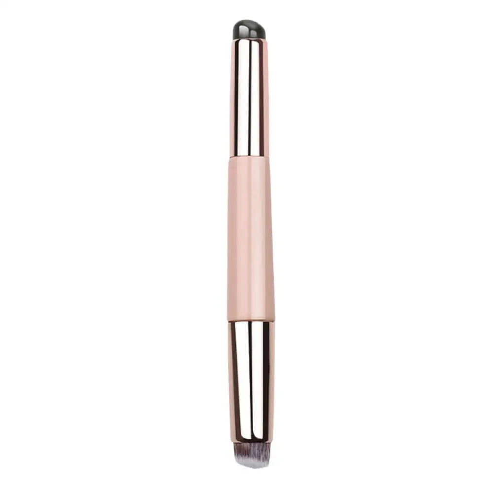 Pinceau Jules en silicone avec couvercle, pinceau portable, rouge à lèvres doux, pinceau à tête anti-poussière, pinceau de maquillage rond, application de fond de teint en fourrure, W6K3, 2 en 1