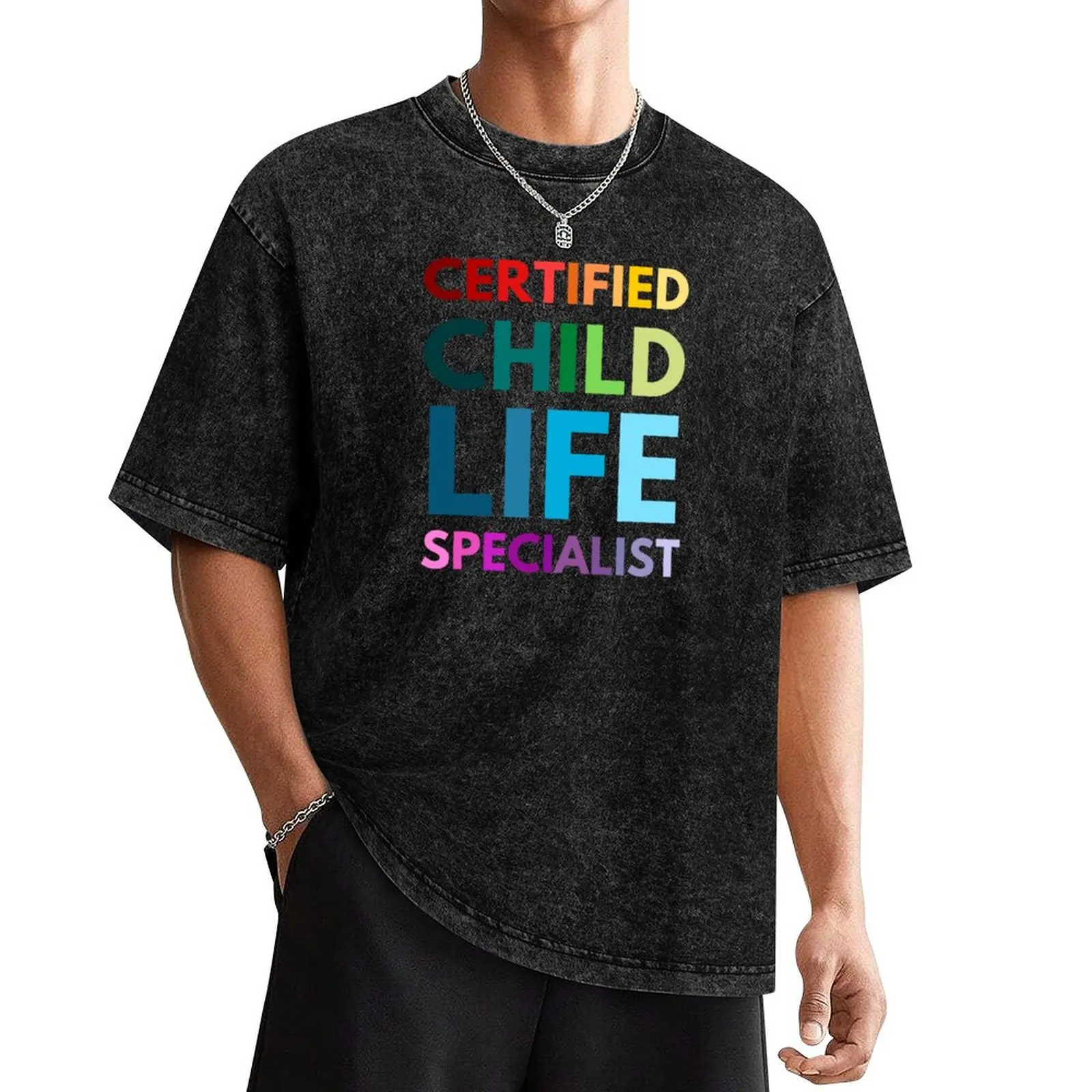 Child Life - Rainbow Certified Child Life Specialist T-Shirt shirts graphic tees blue archive Aesthetic clothing men clothes