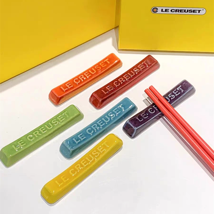 Le Creuset Cool Color Ceramic Chopsticks Holder High End Dining Utensils Pad Chopsticks Stand Home Use Glazed under Color