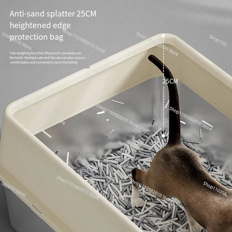 Large Stainless Steel Top-Entry Cat Litter Box, Leak-Proof Non-Stick Rust-Proof Easy-Clean Litter Pad