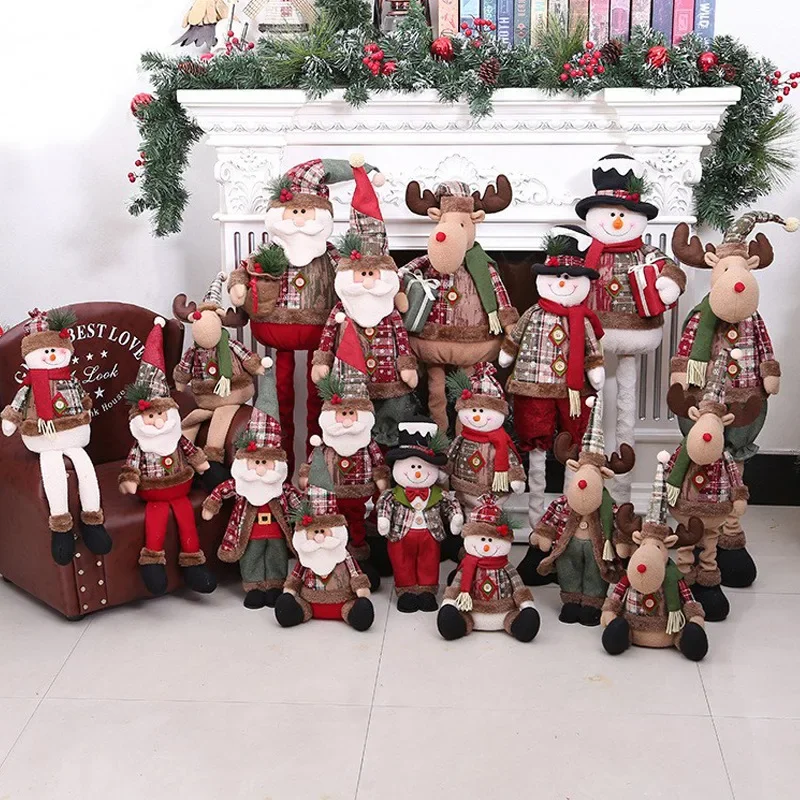 

Christmas Dolls Tree Decor New Year Ornament Reindeer Snowman Santa Claus Standing Doll Decoration Merry Christmas 2023