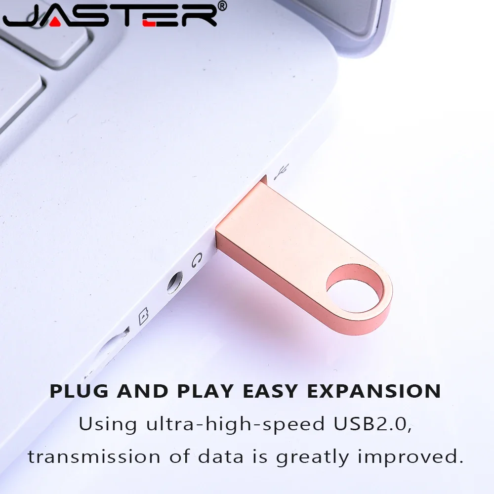 JASTER U-Shaped Metal USB 2.0 Flash Drive Color Mini 64GB 32GB Anti-Drop Pen Drive 16GB 8GB Keychain Business Gift Memory Stick