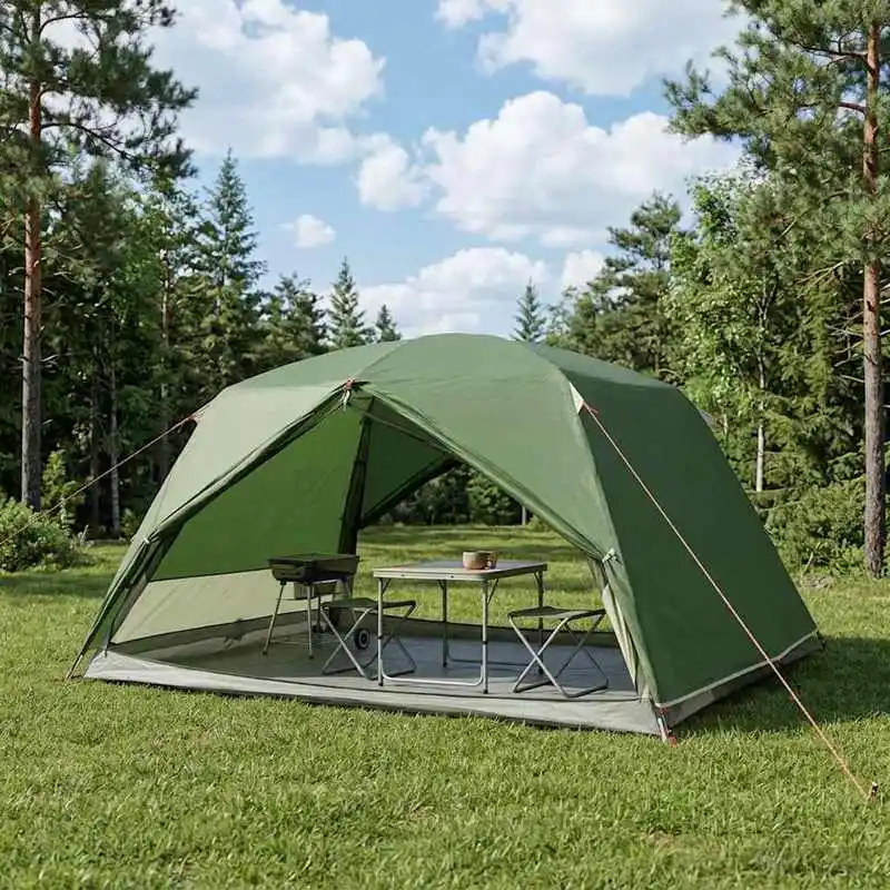 Tente de randonnée pour 2 personnes – Polyester léger et imperméable avec structure en fibre de verre, design minimaliste et installation facile
